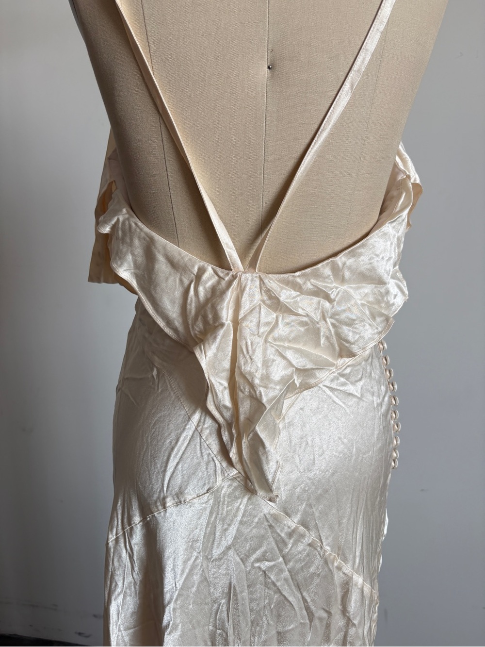 $319 NWT For Love And Lemons “Jewel” Maxi Dress in Cream Sz Large - Picture 11 of 12